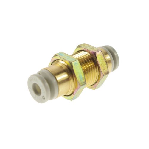 (5) one touch connectors brass bulkhead union 4mm tube replace smc kq2e04-00 for sale