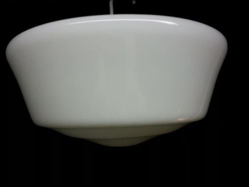 Vintage 14&#034; Art Deco Milk Glass Globe Ceiling School/Court House Light Shade