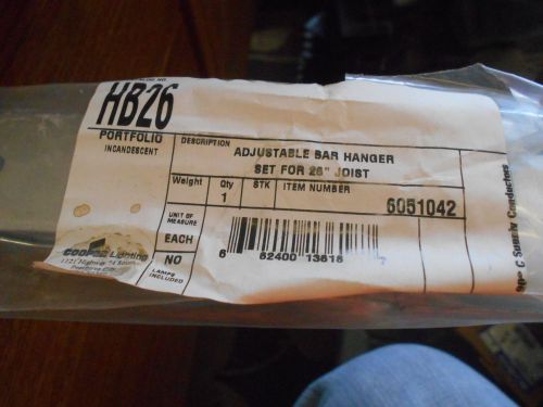 NEW COOPER LIGHTING ADJUSTABLE BAR HANGER SET FOR 26&#034; JOIST BOX OF 6 HB26