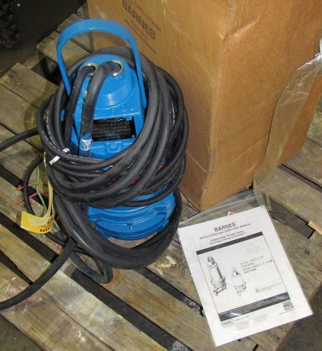 BARNES 2HP 2 HP 230V 1PH 3450 RPM 082109 XSGV2022L SUBMERSIBLE GRINDER PUMP NIB