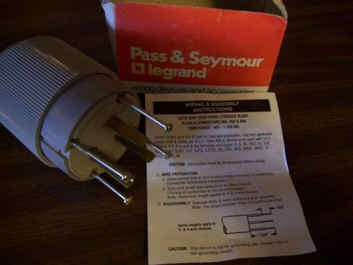 NEW PASS &amp; SEYMOUR Arrow Hart 5921 NEMA 5-30P 30A-125V -2P-3W grdg PLUG MALE