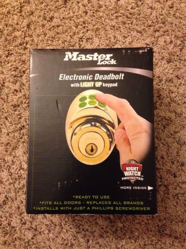 MASTER LOCK DSKP0603P Electronic Lock and Deadbolt  Brass W/ light up keypad