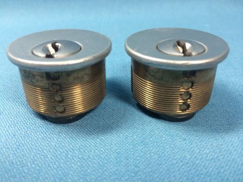 Mortise cylinder 3/4&#034; set of 2 in chrome no keys y1 keyway - locksmith for sale