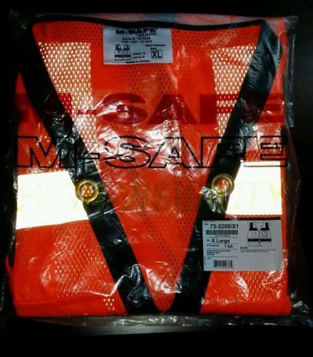 High Visable Orange HeavyDuty SafetyVest ANSI/ISEA107-2010 Class 2Level 2  XLNEW