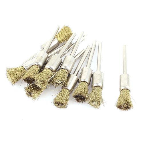 11 Pieces 1/8&#034; Shank Gold Tone Wire Pen Brush Polishing Buffing Polisher Tool