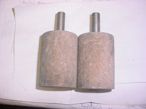 LOT OF 2 Grinding GRINDER STONE WHEEL 2&#034;OD 3&#034;L 1/2&#034; STEM SHANK METAL DIE