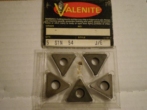 BOX OF 5 VALENITE STN 54 carbide inserts STN54  STN-54