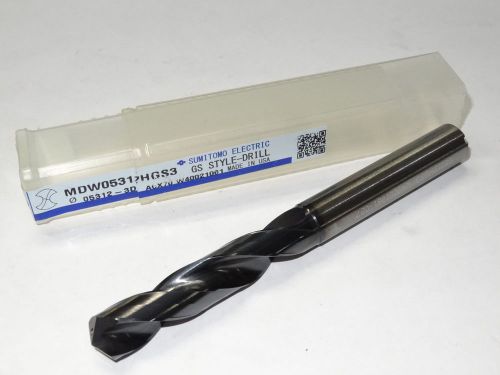 SUMITOMO 17/32&#034; .5312&#034; 3XD Solid Carbide Oil Coolant-Thru Stub Length GS-Drill