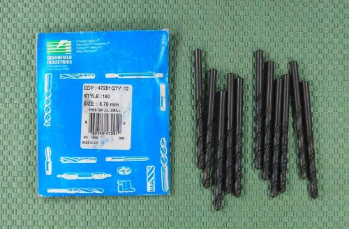 Lot of 11 new chicago latrobe 47291 hss 5.70mm jobber drill bits style 150 for sale