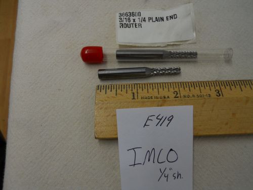 2 NEW IMCO 1/4&#034; (.250) SHANK CARBIDE BURR. 3/16&#034; DIA. DOUBLE CUT USA MADE {E419}