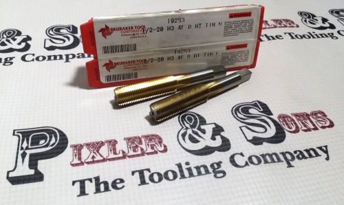 PAIR OF BRUBAKER 4 FL H3 TiN COATED TAPS 1/2-20 / 1/2&#034; x 20