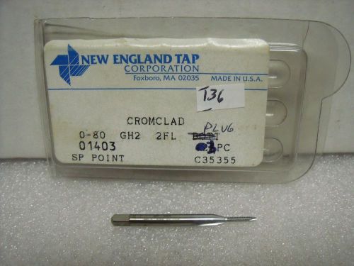 0-80 Tap GH2 2 flute Spiral Point Chrome Plug Tap HSS USA – NEW – 1 pc-T36