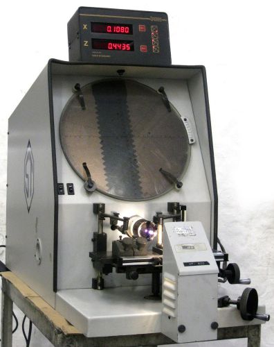 Scherr tumico 14&#034; mini horizontal beam optical comparator w/ dro  (10x lens) for sale