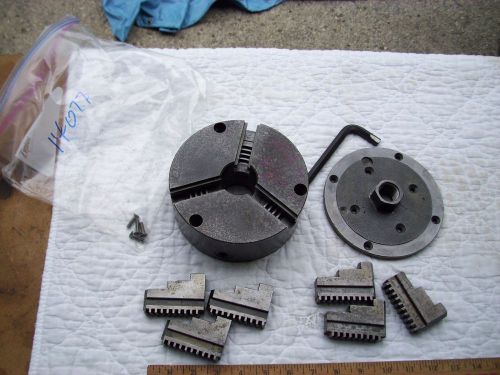 The Cushman Chuck Co. @6&#034; 3 jaw chuck Hartford Conn. USA face plate &amp; 2 jaw sets