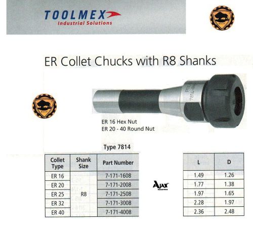 Bison Collet Chuck ER-32 + Wrench Fits R8 Bridgeport