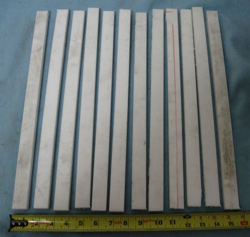 Lot of 12 pieces: virgin white teflon bar cut ends 1&#034; x .5&#034; x 17&#034; long for sale