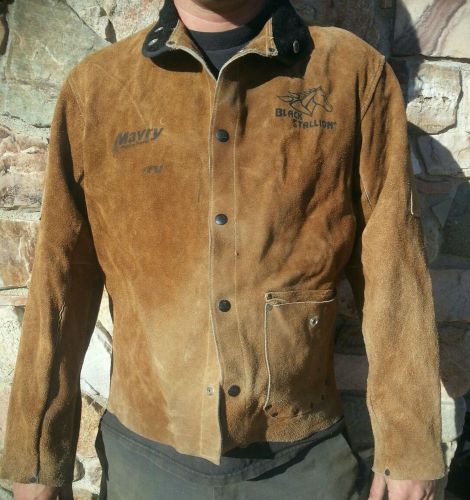 Black Stallion Split Cowhide Leather Welding Jacket size S