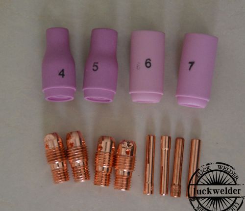 12pcs Tig Welding Torch Consumables Collet Alumina Cup WP-9 20 25 TIG Series