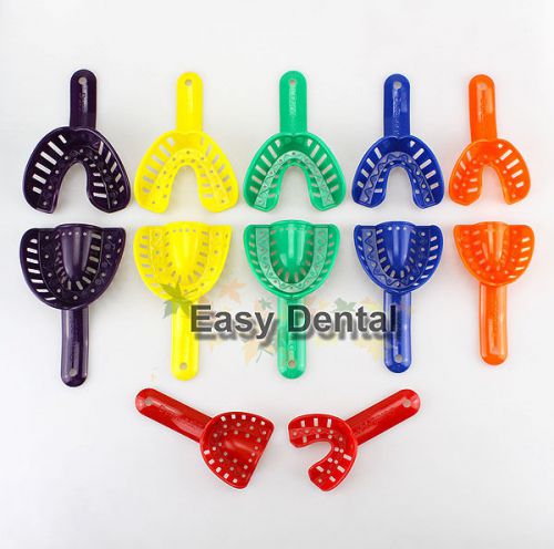 12pcs dental impression tray plastic new 6 sizes autoclavable for sale