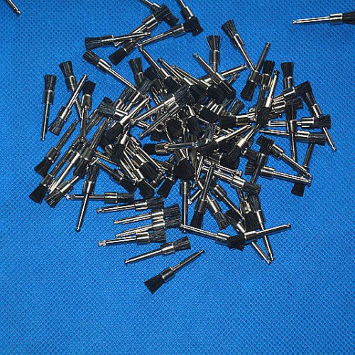 100PCS/Pack Dental Black Mane Polishing Polish Prophy Brush Flat Type