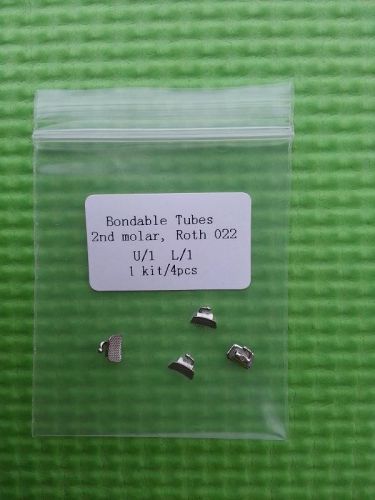 100 kits 4pc/kit Non-convertible Bondable Roth 022 2nd Molar Buccal Tubes