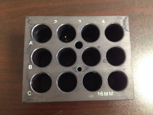 Dry Block Black 12 Wells 16mm 3&#034; x 3-3/4&#034; Cat #11-718-16