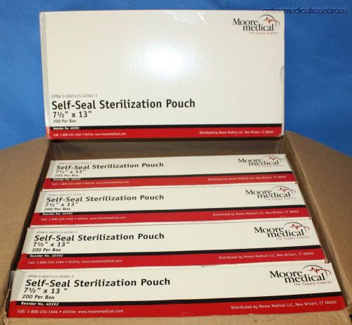 Moore medical self-seal sterilization pouches 7.5&#034; x 13&#034; (1000) each 40392 for sale