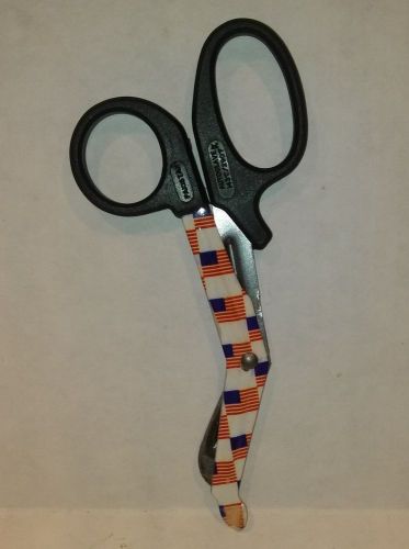 NEW 7.5&#034; Utility Scissors USA Flag Design - Professional EMT / Nurse / Paramedic