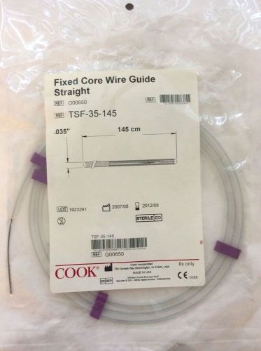 COOK FIXED CORE Wire Guide STRAIGHT TIP  .035&#034; X 145cm   REF: G00650