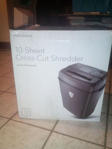 Insignia - 10-Sheet Crosscut Shredder Cross random cuts,  NS-PS10CC BRAND NEW