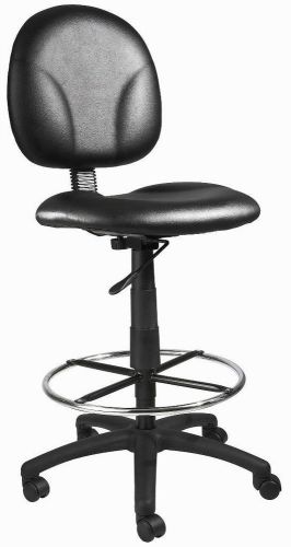 BRAND NEW Ergonomic Multi Function Art Modern Drafting Stool BLACK Leather