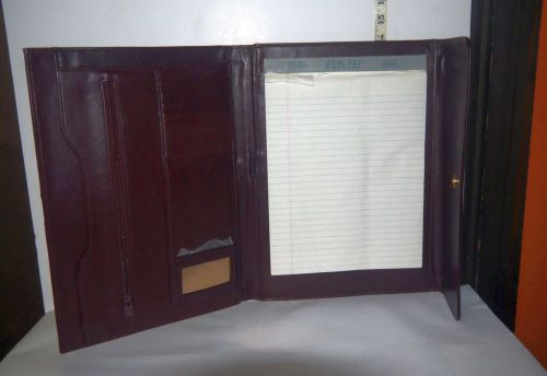 Leather portfolio binder/organizer 14 x 10  burgundy w/pockets,lots departmnts for sale