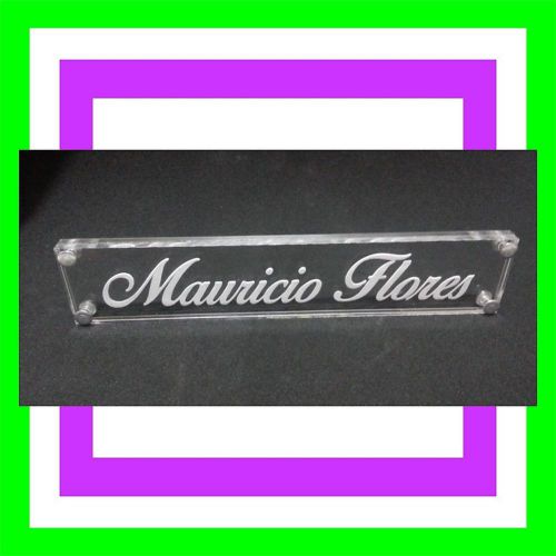 Personalized laser engraved acrylic desk name plate nameplate custom 3d view for sale