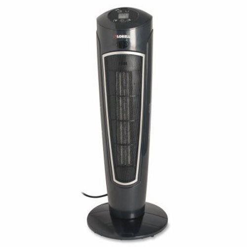 Lorell Tower Heater, Ceramic, 6&#039; Cord, 8-5/8&#034;x8-5/8&#034;x23-1/2&#034;, Black (LLR84161)