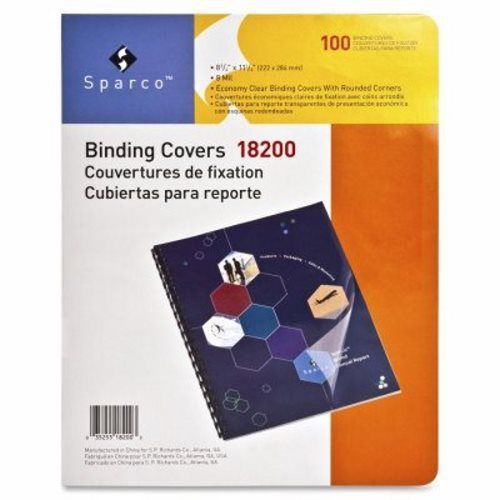 Sparco presentation cvr,round,plain,8mil,11-1/4&#034;x8-3/4&#034;,100/pk,cl (spr18200) for sale