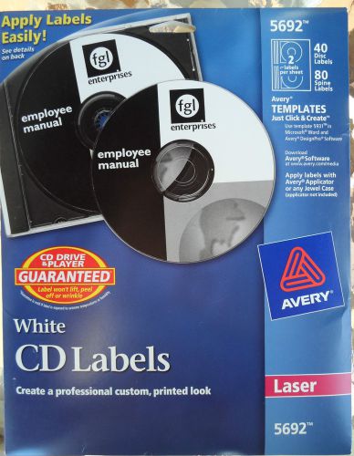 Partial Pack Avery 5692 Laser White CD/DVD Labels Pack Of 38 Labels - 19 Sheets