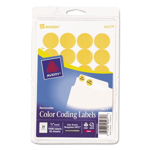 Print or write removable color-coding labels, 3/4in dia, neon orange, 1008/pack for sale