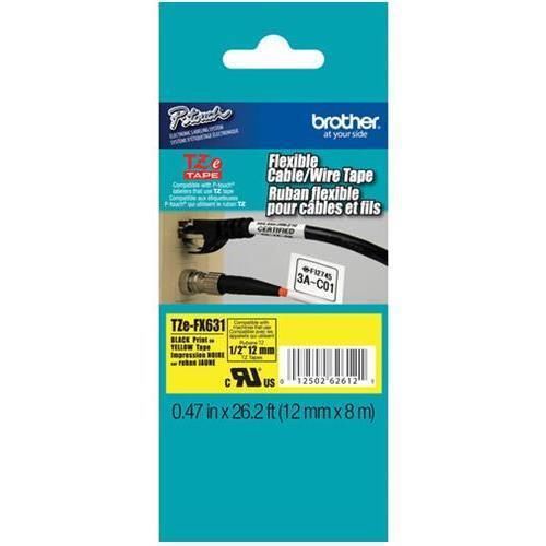 Brother TZe-FX631 Flexible Thermal Label, Yellow TZEFX631