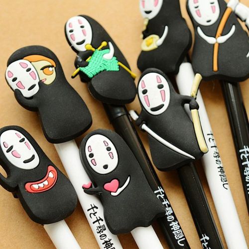 gel ink pen 8pc Hayao Miyazaki Cartoon Spirited Away gel Pen 0.5mm   black