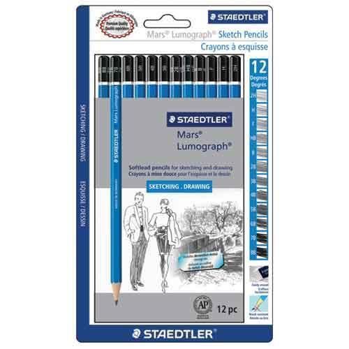 Staedtler Mars Lumograph Sketch (Soft) Pencils Set of 12