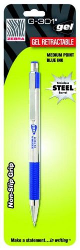 Zebra G-301 Gel Retractable 0.7mm with bonus Refill Blue