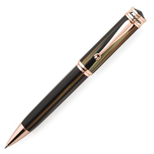 Montegrappa Ducale Ballpoint, Rose Gold pl. &amp; Brown Emperador ISDURBRW