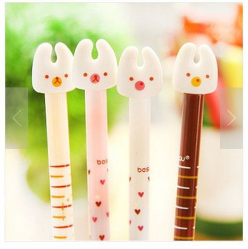 Lot 4pcs Bear Cute 0.5mm black gel ink Rollerball Point Pens Pen animal Korean