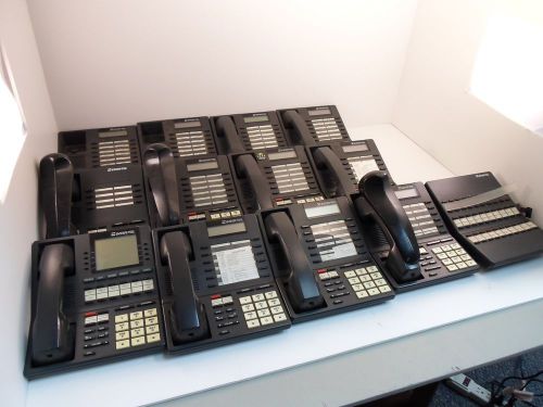 12 Intertel KTS Standard Speaker Display Phones (Charcoal) and DSS add on Module