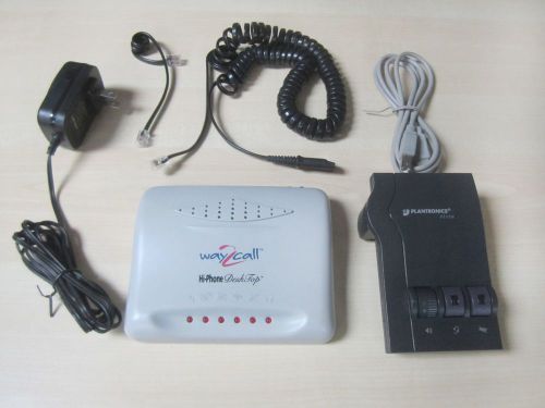 Way2Call Hi-Phone Desktop USB Telephony VOIP Modem w/Plantronics Vista M12