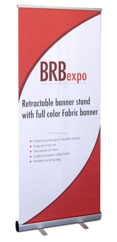 Retractable roll up banner stand trade show signage display 33&#034;x79&#034; for sale