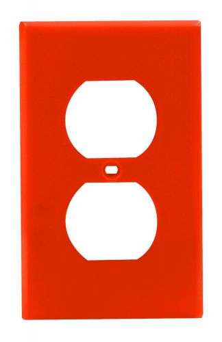 Leviton 80703-ORG 1-Gang Duplex Device Receptacle Wallplate, Standard, Orange