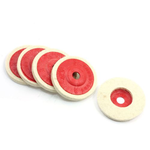 5 Pcs Wool Felt Polishing Disc Wheel Pad 95mm x 16mm x 10mm