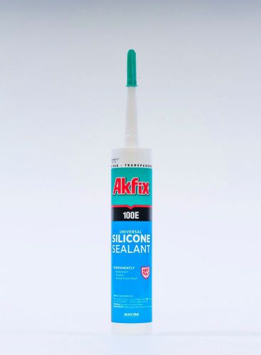 Akfix 100E Universal Silicone Sealant Caulk 10.5 oz - Clear