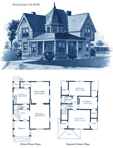 1903 Radford Victorian Architectural Art House Drawings Floor plans on CD